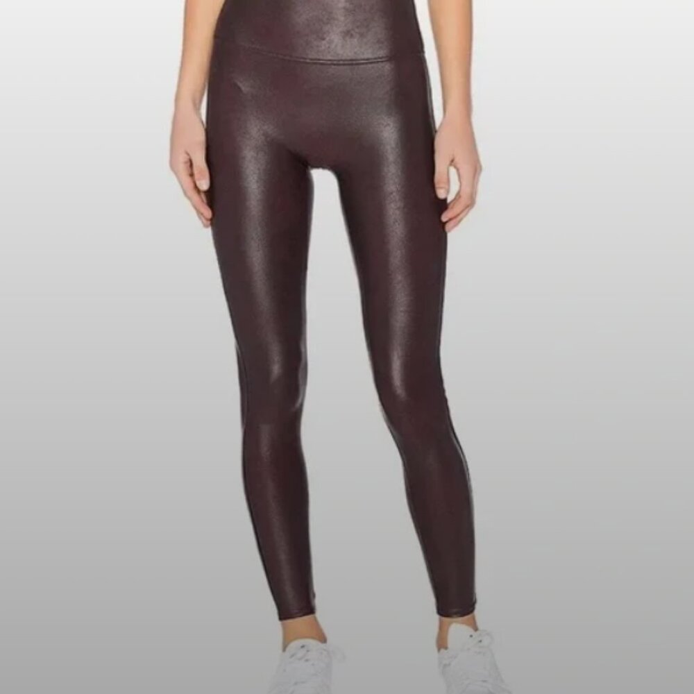 SPANXshape Faux Leather Leggings – Brown – Like New
